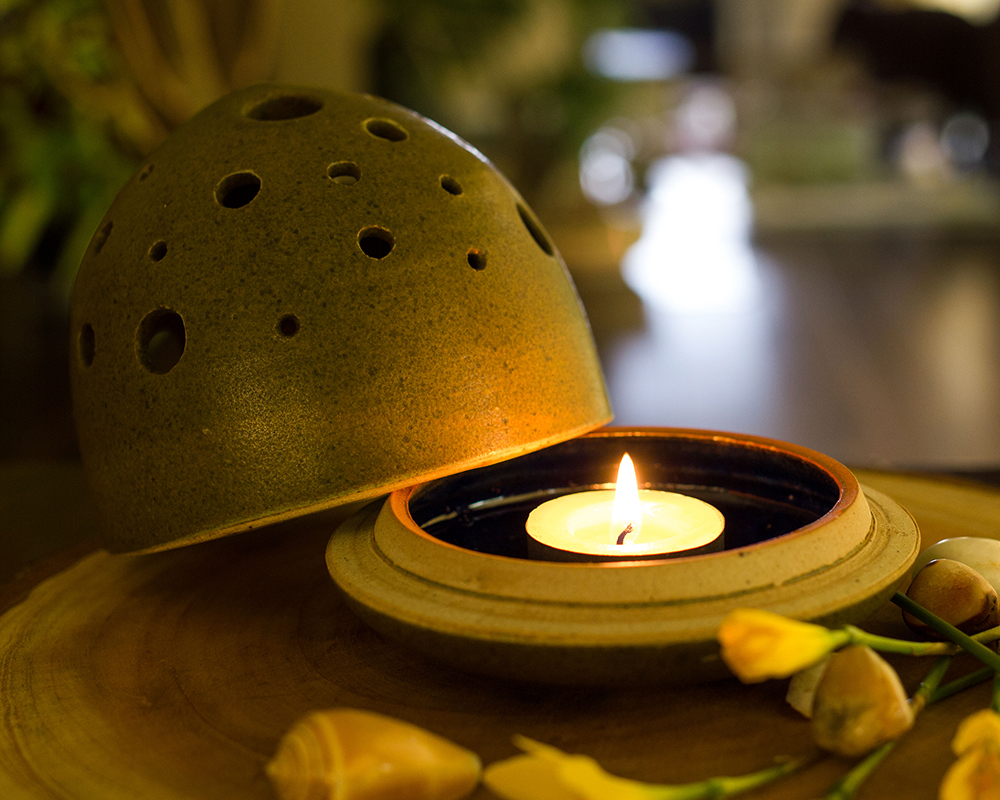 Ceramic Tealight Candle Holder Cosmos Kopái Paar Indian Craft Store