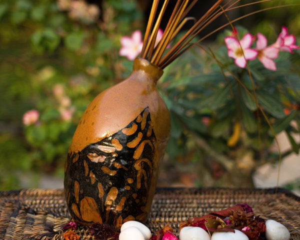 Brown and Black Ceramic Vase