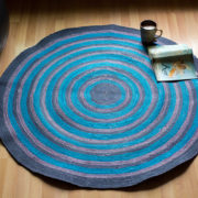 Floor Rug made of upcycled fabric in Blue Grey colour