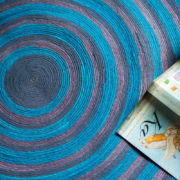 Floor Rug made of upcycled fabric in Blue Grey colour