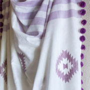 Purple Jamdani scarf with diamond motif