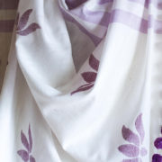 Purple Jamdani scarf with petal motif