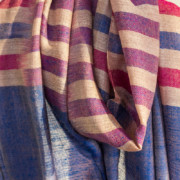 pashmina-wool-scarf-pink-blue-stripes Ikkat