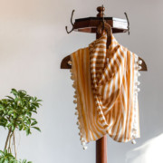 SCARF – BENGAL HANDLOOM Organic COTTON | BROWN STRIPES