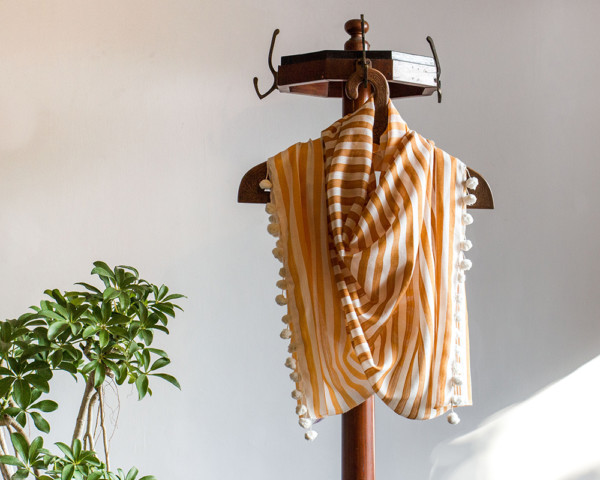 SCARF – BENGAL HANDLOOM Organic COTTON | BROWN STRIPES