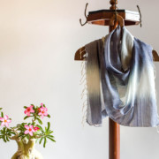 SCARF – BENGAL HANDLOOM COTTON | IKKAT grey blue