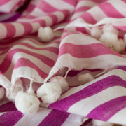 SCARF – BENGAL HANDLOOM organic COTTON | Pink PURPLE STRIPES