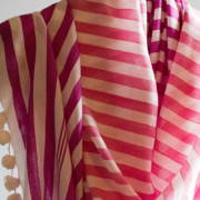 SCARF – BENGAL HANDLOOM organic COTTON | Pink PURPLE STRIPES