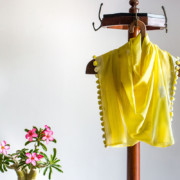 SCARF – JAMDANI | ANIMAL MOTIF | Yellow Elephants