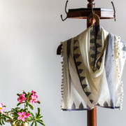 SCARF – JAMDANI | BLACK TEMPLE