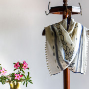 SCARF – JAMDANI | FLOWERS BLACK