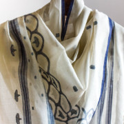 SCARF – JAMDANI | FLOWERS BLACK