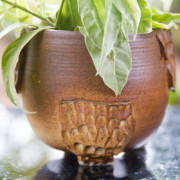 ceramic animal planter - owl, studio pottery, indian pottery, handmade