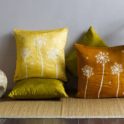 Throw pillow cover, batik, cushion, made in india, handicraft, handmade, silk, indian silk, earth colours