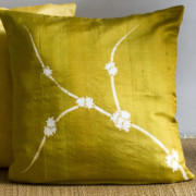 Throw pillow cover, batik, cushion, made in india, handicraft, handmade, silk, indian silk, earth colours
