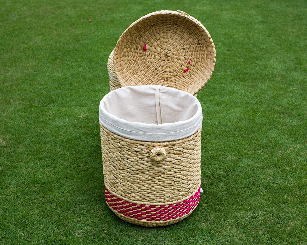Natural Fibre Laundry Basket Kopai Paar Indian Craft Store