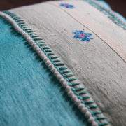 Silk cushion, Embroidery cushion, Throw pillow cover, cushion, made in india, handicraft, handmade, Blue cushion, designer cushion, handloom cushion