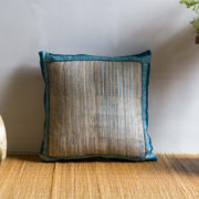 Silk cushion, Embroidery cushion, Throw pillow cover, cushion, made in india, handicraft, handmade, Blue cushion, designer cushion, handloom cushion