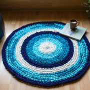 Upcycled fabric rug, Recycled fabric rug, floor rug, fabric rug, handicraft from India