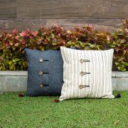 Kopai Paar handmade cushion orange cross set