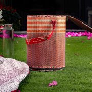 Lunch carrier, tiffin carrier, Madur Kathi Basket, Picnic Basket, Natural Fibre Basket, handwoven Basket, Indian handicraft, Crafts of India, Kopai-Paar, Organic picnic basket