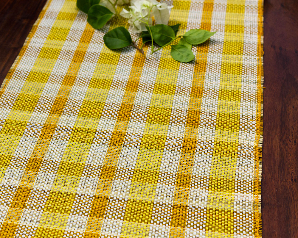 Madur Kathi Natural Fibre Yellow Placemats and Table Runner Kopai
